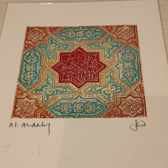 Intricate Red and Blue Art Print